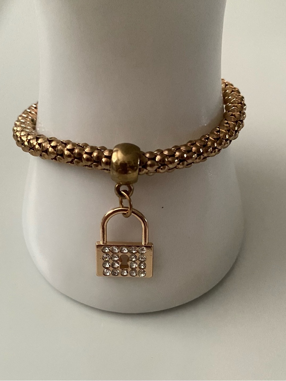 Bella-bee Gold Padlock Charm Bracelet - Women Jewelry